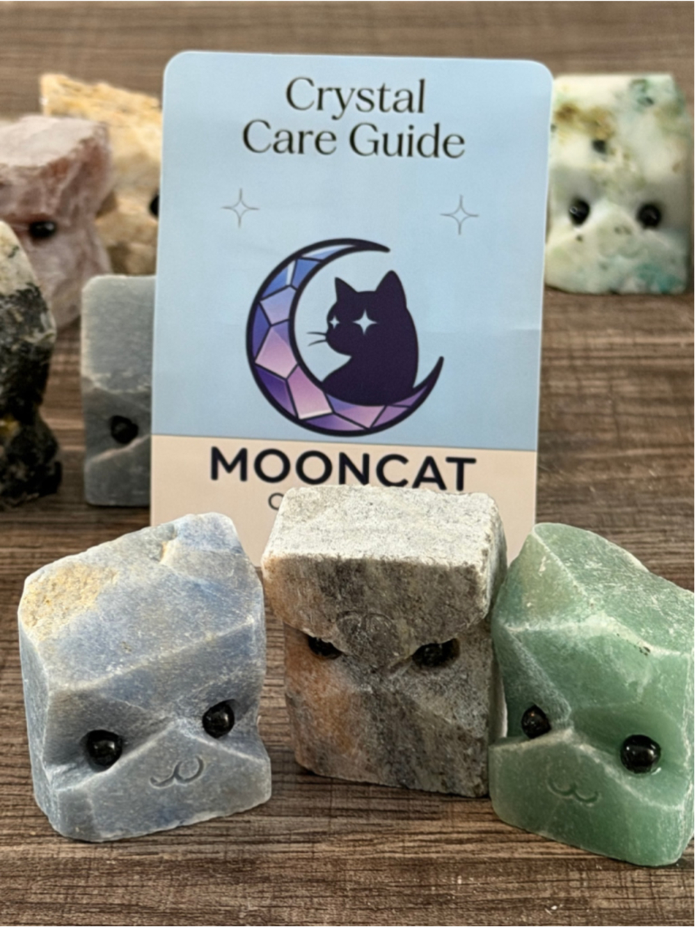 Mooncat Crystal Sculpture “Lucky Manifestation Pet Rock Friend “